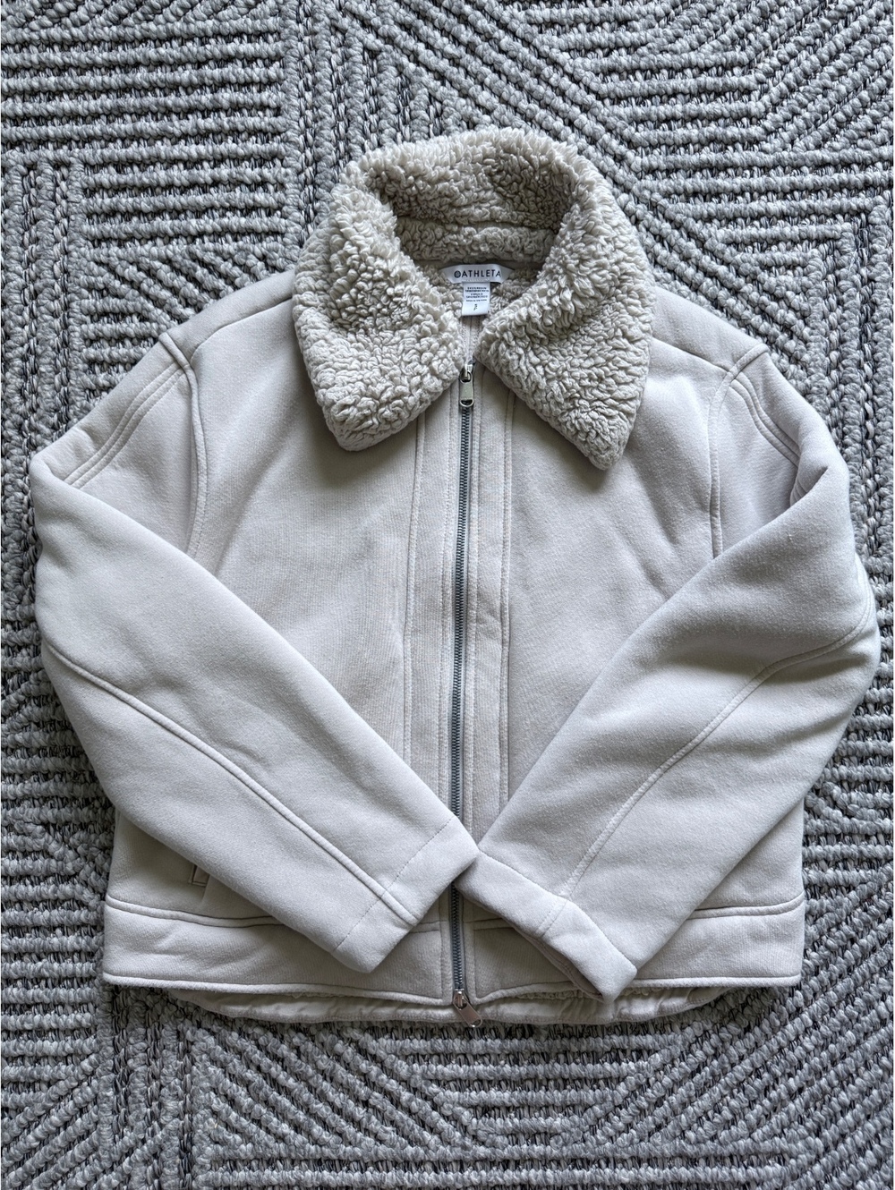 Athleta Westbound Sherpa Women's Soft Cream Teddy Jacket size S